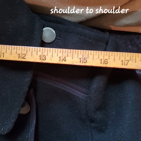 BCBG MaxAzria black wool military coat L - Picture 3 of 11